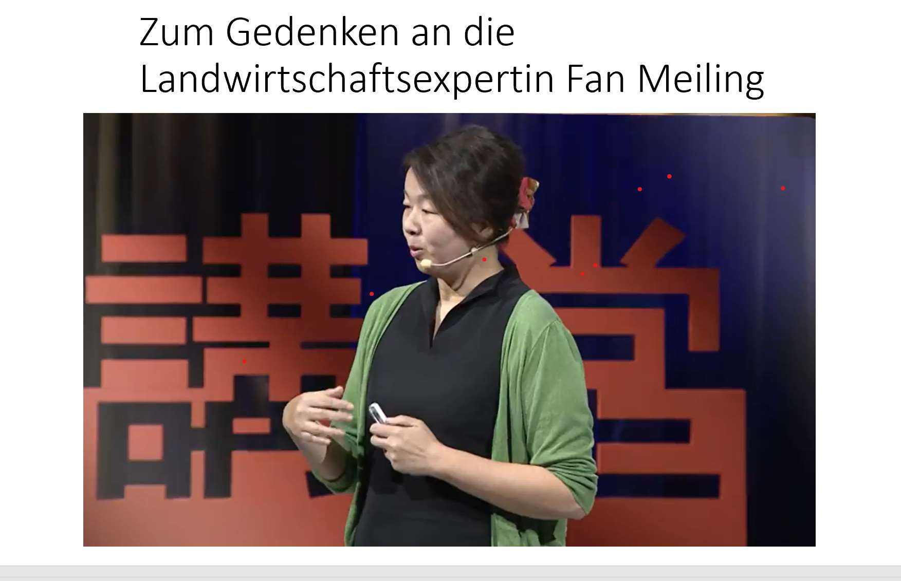Landwirtschaftsexpertin Fan Mei-ling