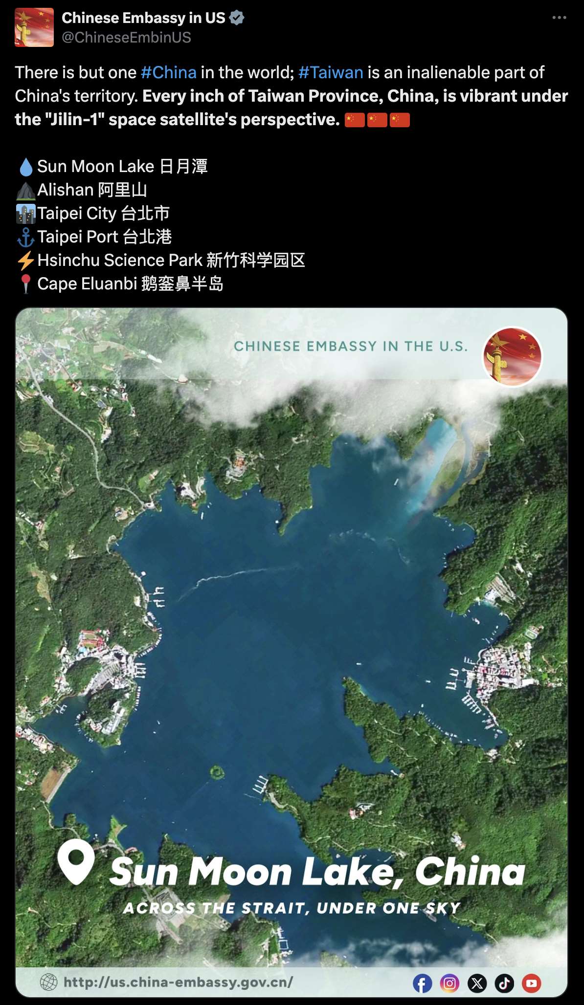 Screenshot von X/Chinese Embassy in US