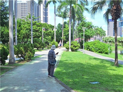 Im Daan-Park in Taipei findet sich Schatten und manchmal auch ein kühler Luftstoß. (Foto: Olom Hiromai)