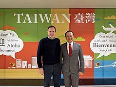 Der britische Parlamentsabgeordnete Tom Tugendhat, ehemaliger Staatsminister für Sicherheit, ist von Montag bis Mittwoch in Taiwan. (Foto: CNA)