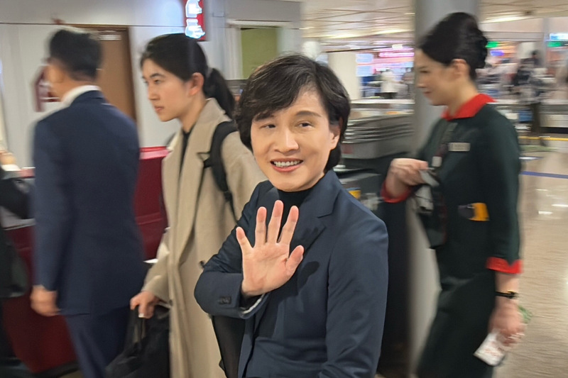 Vizepremierministerin Cheng Li-chiun am Flughafen nach ihrer Rückkehr aus den USA (Foto: CNA)