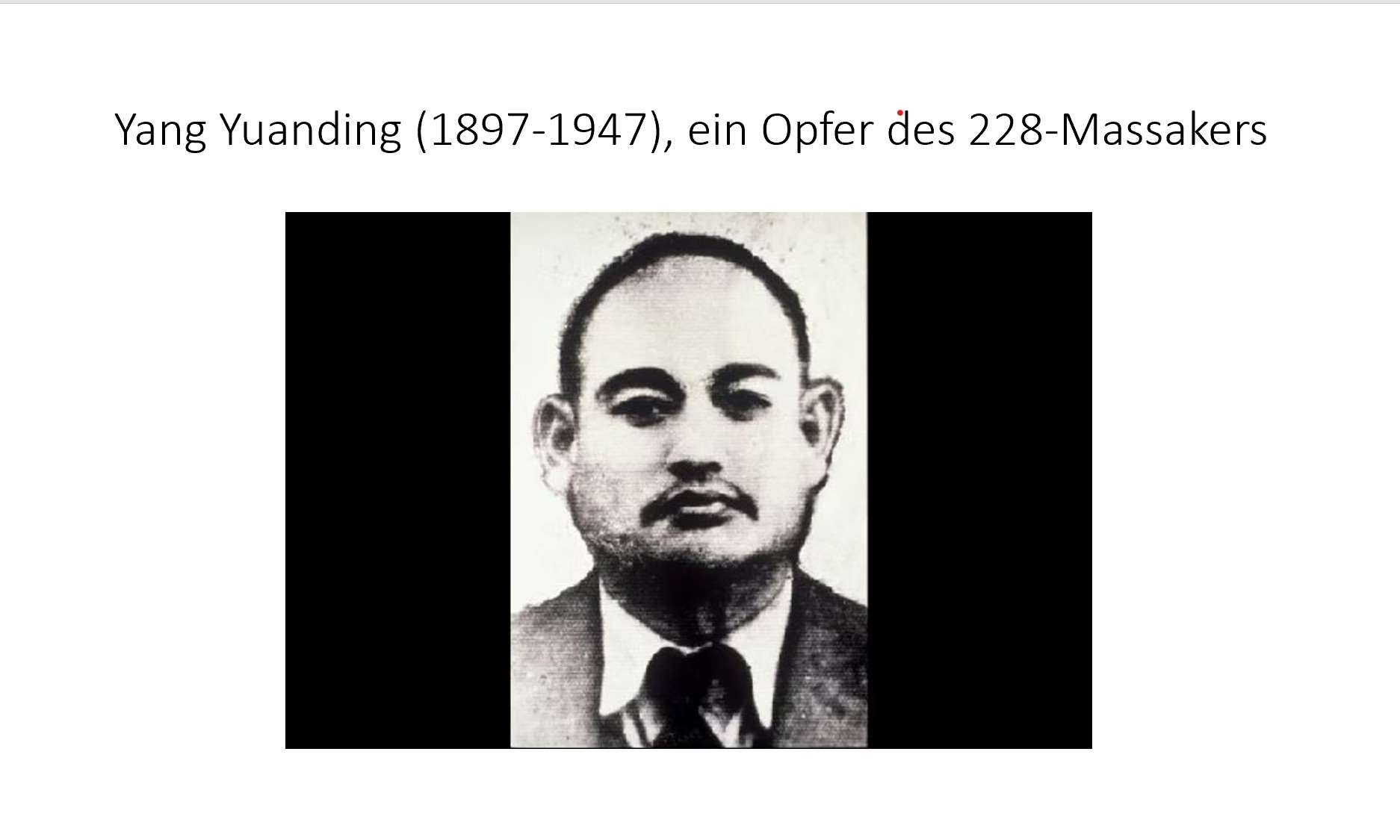 Yang Yuan-ding, Opfer des 228-Massakers episode artwork