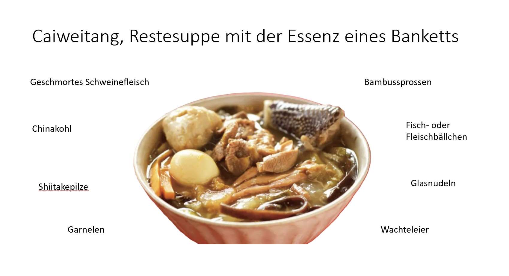 Caiweitang - Suppe aus Resten eines Festbanketts