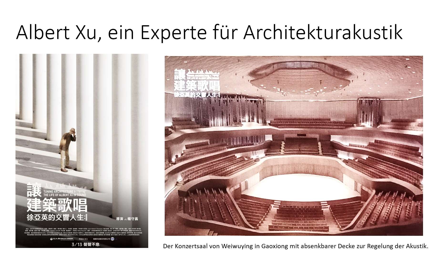 Albert Xu, Experte für Architekturakustik