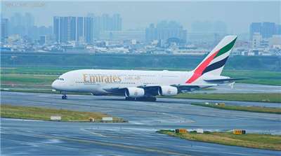 Emirates A380-Flugzeug. (Bereitgestellt von der Taoyuan International Airport Corporation, via CNA) 