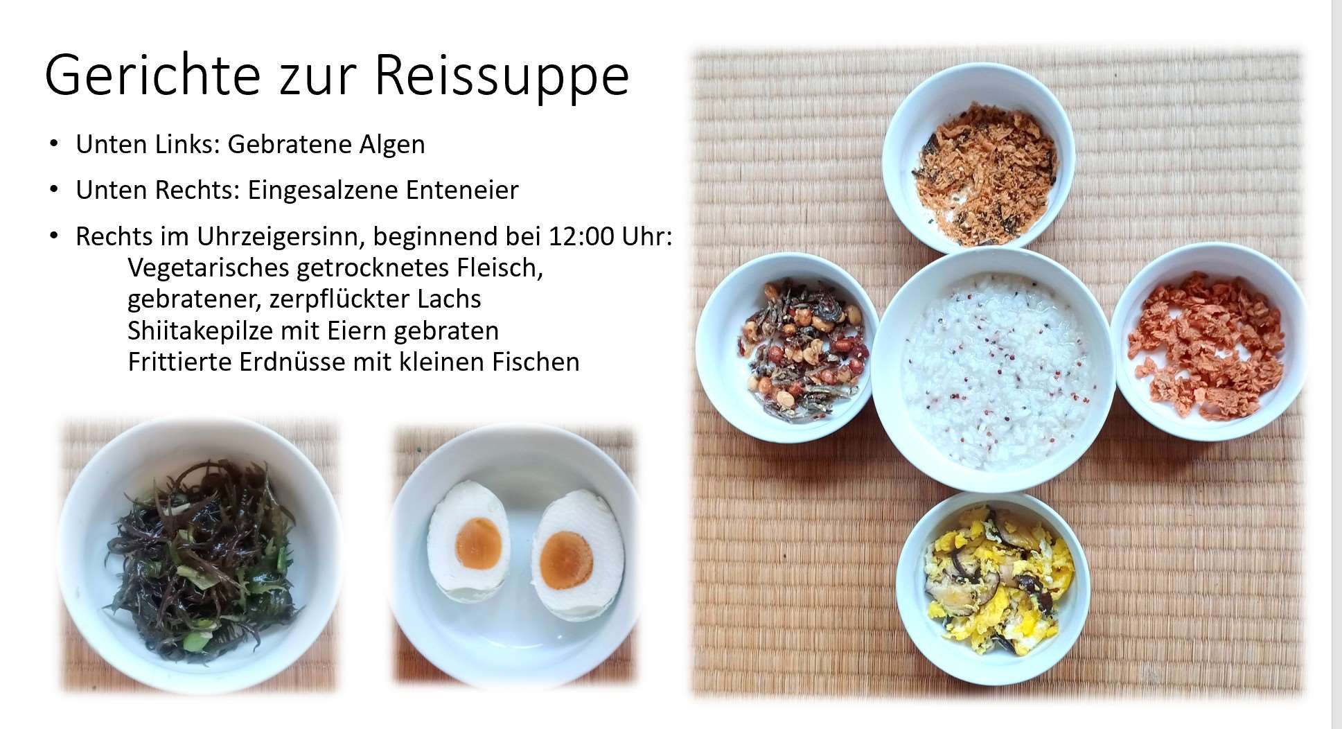 Gerichte zur Reissuppe
