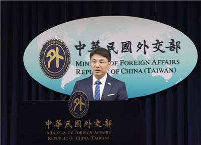 Der Sprecher des Außenministeriums, Hsiao Kuang-wei, am Dienstag, dem 14. April, in Taipeh. (Foto: CNA)