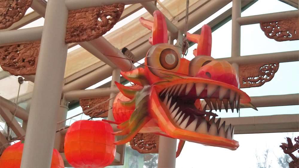 Drache im Husheng Mazu Glas-Tempel (Foto: CNA)