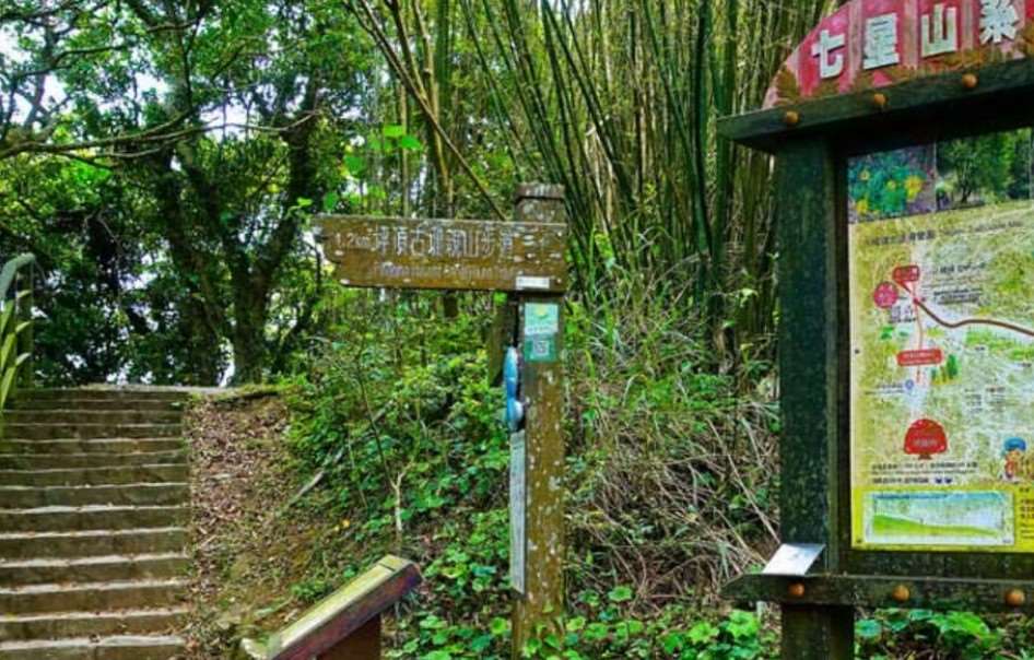 Mit Moos bewachsene Wegweiser weisen den Kanalspaziergängern den Weg.