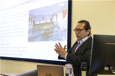 Howard Hsu (許家豪) bei einem seiner vielen Vorträge (Foto: Howard Hsu)