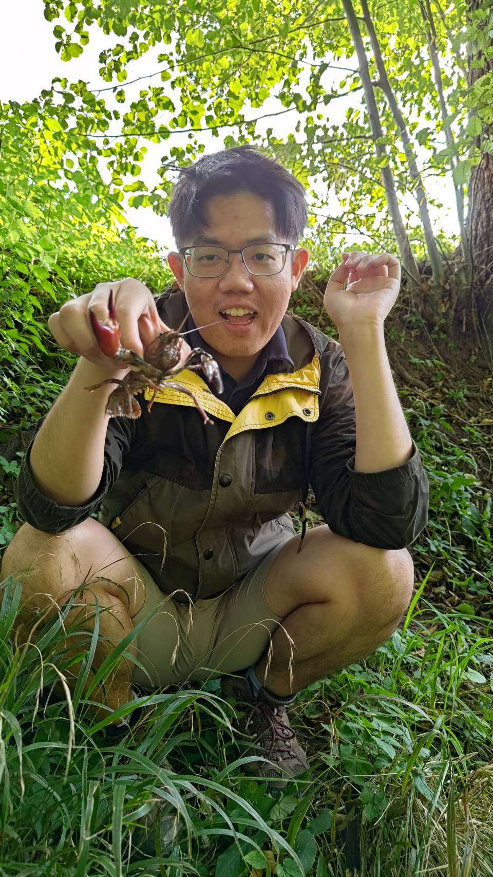 Paul Wang mit einem Freund auf Fischfang (Foto: Paul Wang)