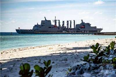 Ein Verband der Marine der Republik China (Taiwan) erreicht die Taiping-Insel im Südchinesischen Meer. Foto mit freundlicher Genehmigung der Militärnachrichtenagentur.