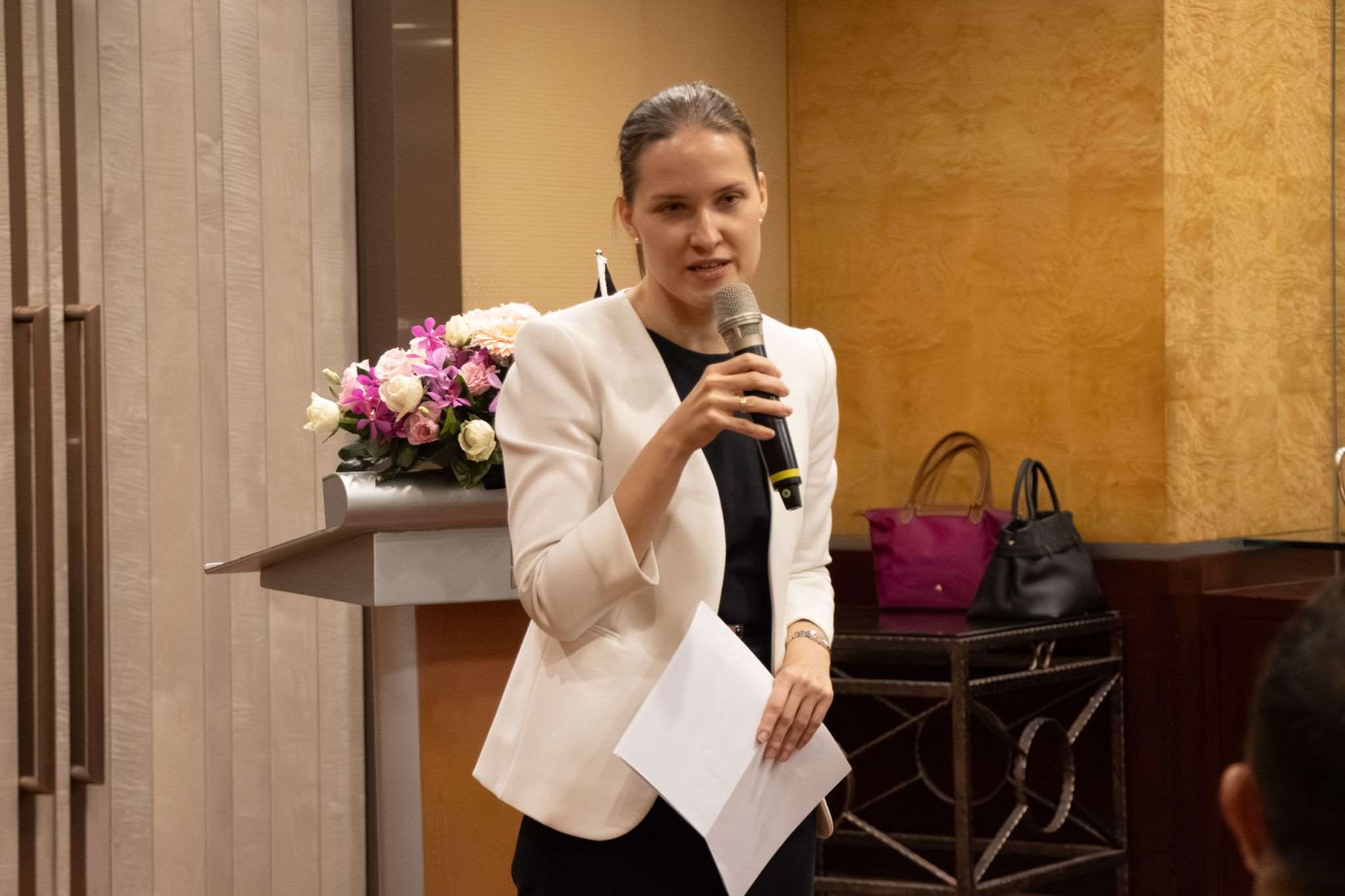 Dr. Eva Langerbeck, Generaldirektorin des Deutschen Wirtschaftsbüros, beim Saxony Executive Networking Dinner