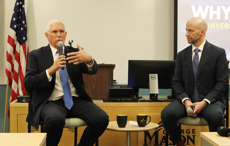 Former U.S. Vice President Mike Pence said at an university forum that Taiwan “will never be a bargaining chip.” (Photo: CNA)