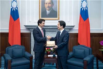 Taiwan’s President Lai Ching-te met on Tuesday with Luke Lindberg, U.S. Under Secretary for Trade and Foreign Agricultural Affairs. (Photo: Lai's FB page)