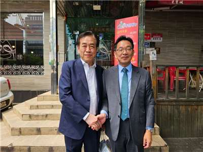 At the event, TECO Director Kuo Cheng-kai (郭承凱) spoke about the fruitful results Taiwan has achieved in diplomacy and trade during the past year. (Photo: Taipei Mission in Korea, Busan Office)