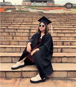 Rhea Leorag strikes a pose after receiving her Master's degree in Cultural and Creative Industries from the Taipei National University of the Arts. (Photo: Rhea Leorag)