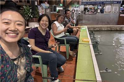 Michelle at her birthday shrimping party! (Photo: Sharon Lin)