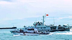 Four Chinese Coast Guard vessels were seen in Kinmen waters on November 13. (Photo: CNA)