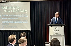  Taiwan’s representative to Canada Harry Tseng (曾厚仁) speaks about the implication of Canada and China's high-level engagement. (Photo: CNA)