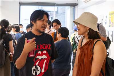 Irfan Muhammad at the opening of the “Rocking Indonesia” exhibition at TheCube, August 2024. (Photo: Irfan Muhammad)