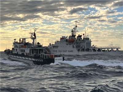 The Coast Guard Administration stated this Tuesday that it had located the impact points of the PLA's live-fire exercises, all which fell within the designated exercise area, with no casualties reported. (Photo: Coast Guard Administration)