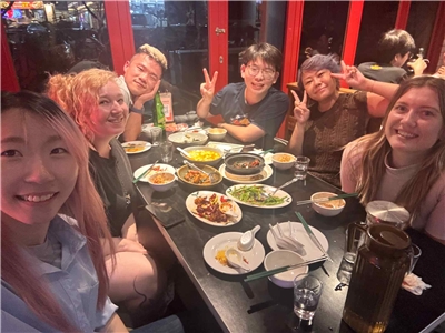 Some of the RTI crew at dinner to say goodbye to Ching-en! (Photo: Amber Hatfield)