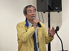 Dr. Jung Tsai explained NATMA's mission providing free healthcare in Kyiv. (Photo: CNA)