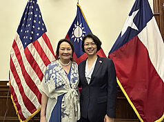 Texas First Lady Cecilia Abbott expressed appreciation after Taiwan’s donation towards flood relief. (Photo: Rti)