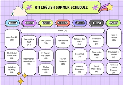 Summer program schedule. (Photo: Rti) 