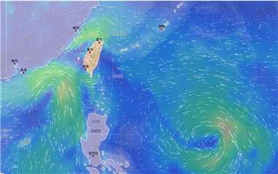 Mitag to Taiwan's west, and Ragasa to Taiwan's southeast. (Photo via Central Weather Administration) 