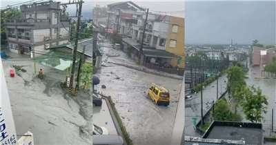 Some streets have been completed flooded with mud. (Images taken from CEOC's livestream)