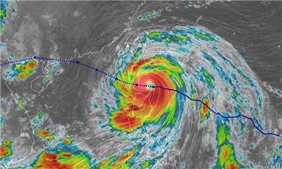 Typhoon Ragasa is heading north towards the Luzon Strait and Bashi Channel, potentially bringing destructive winds and heavy rain. (Photo from NCDR official website)