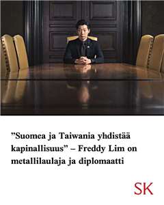 Taiwan’s representative to Finland Freddy Lim gave an exclusive interview with Finland’s political-economic magazine Suomen Kuvalehti. (Photo: Freddy's FB) 