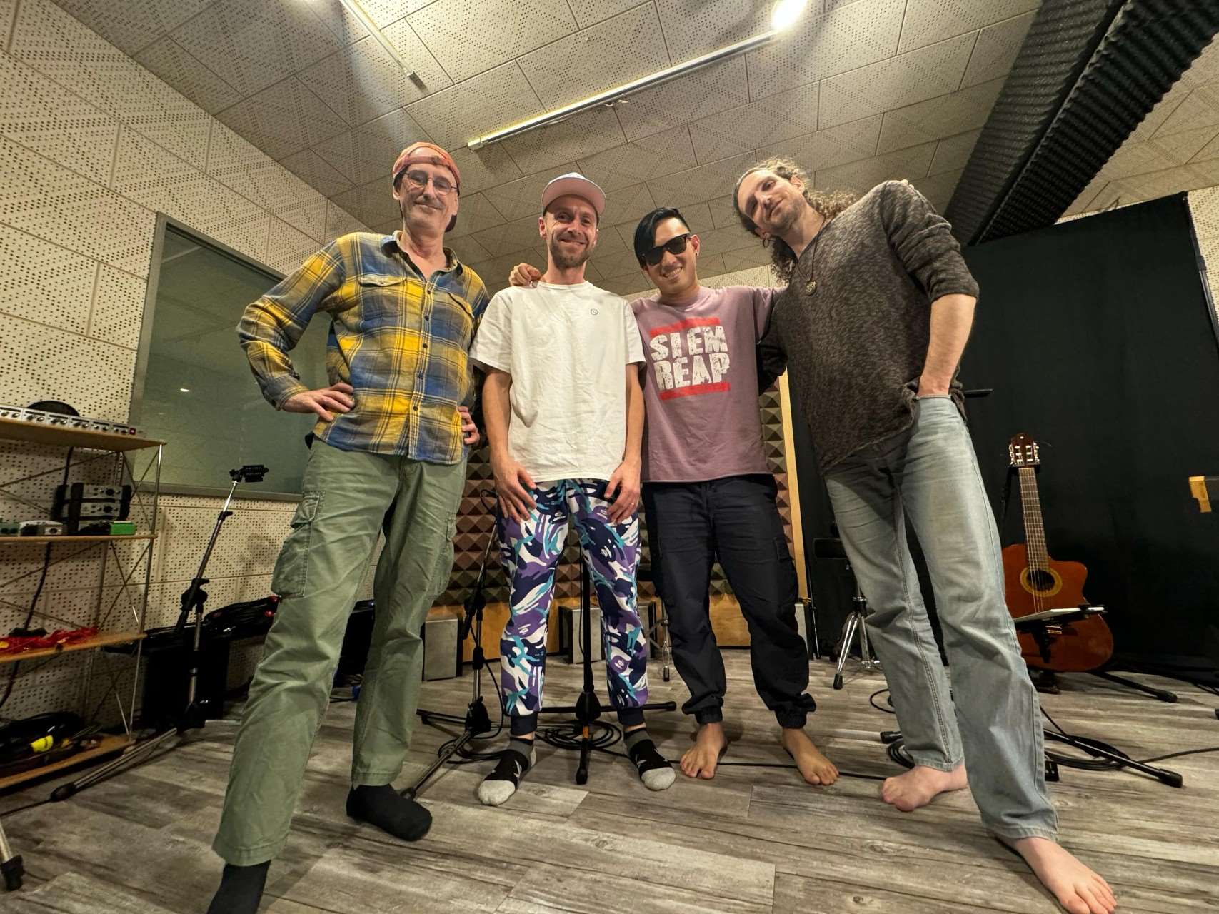 Max, John, Maxwell, and Axel after a recording session. (Photo: Provided by Max)