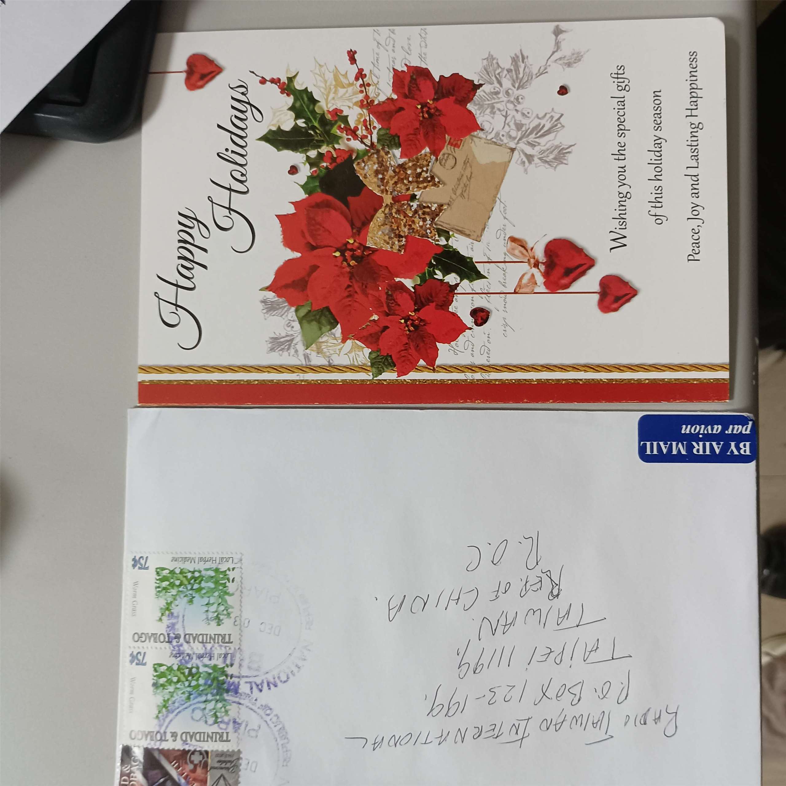 A happy-holiday card from one of our longtime listeners from Trinidad and Tobago. (Photo: Rti)