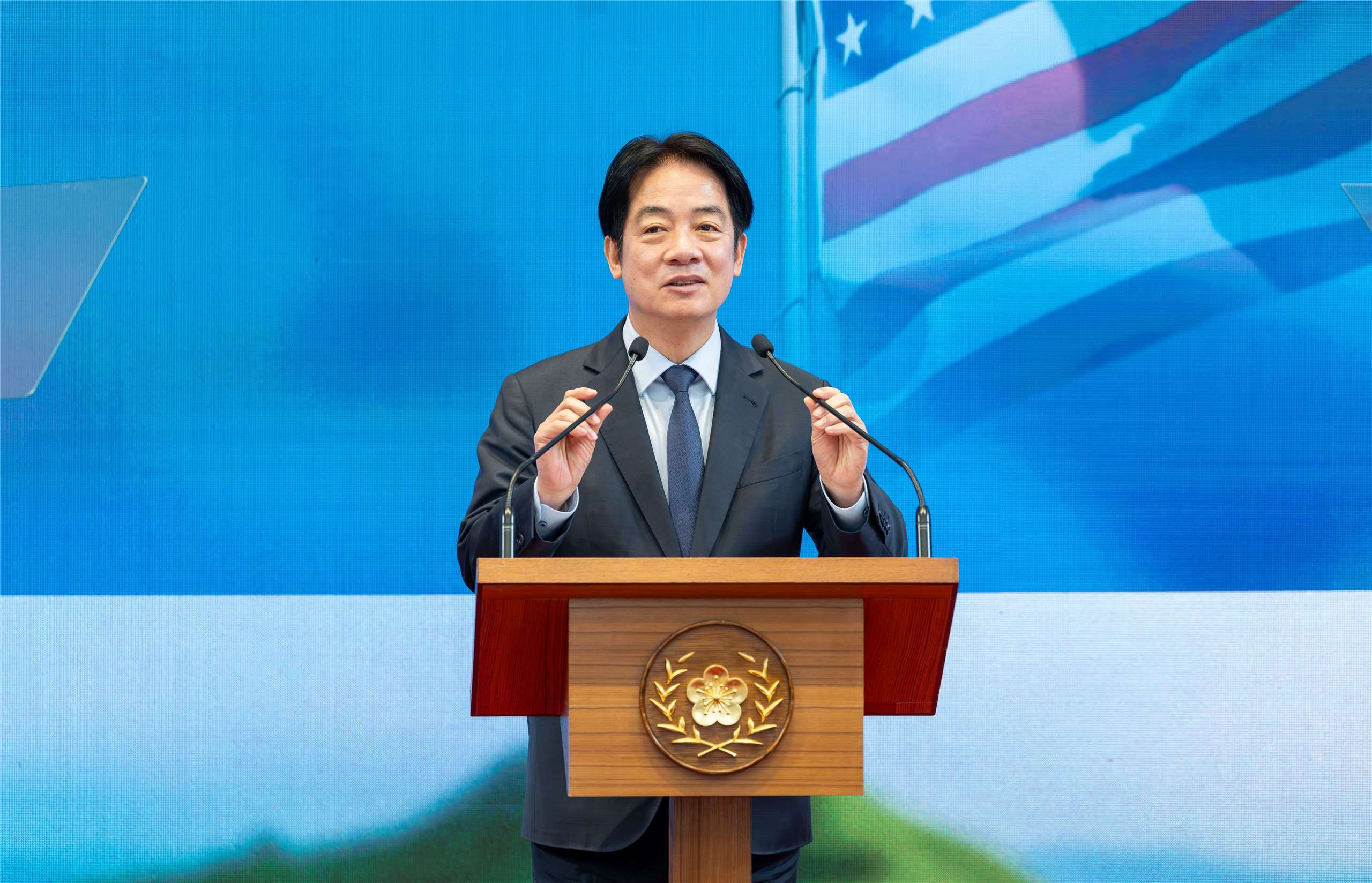 President Lai Ching-te held a press conference following the signing of the Agreement on Reciprocal Trade with Taiwan which occurred Thursday, US-time. Lai called the deal a major step forward for national interests and breakthroughs. (Photo courtesy of the Presidential Office)