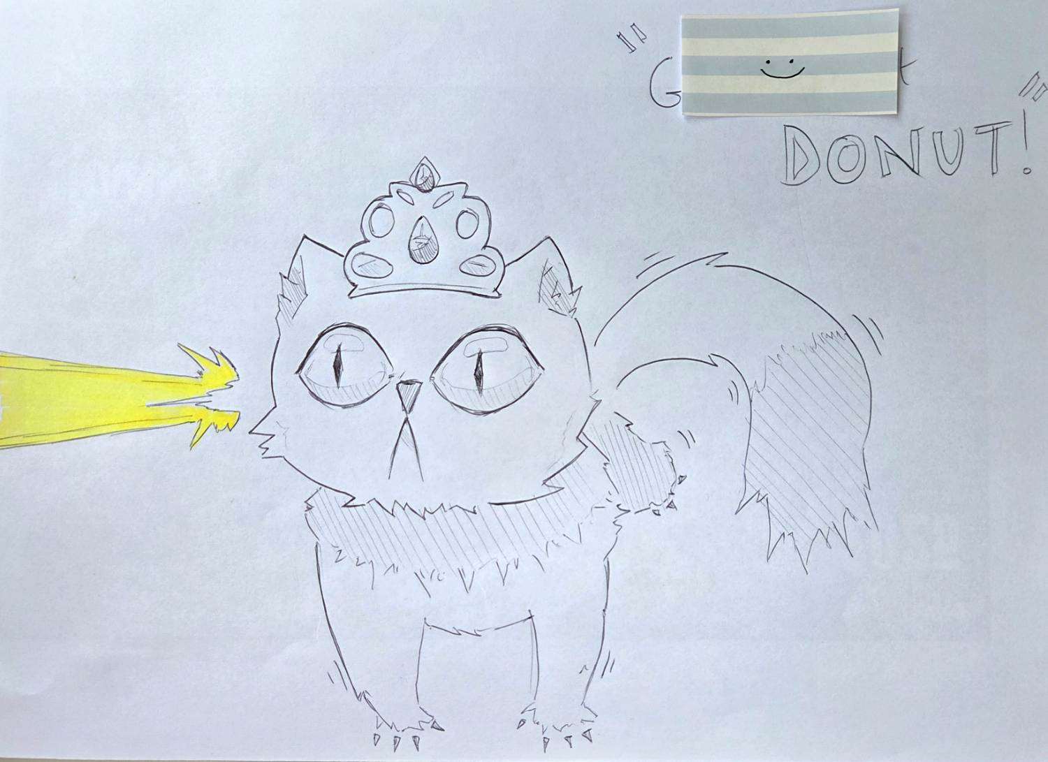 A picture of Carl's cat, Princess Donut, drawn by Alex! (Photo: Amanda Stephens)