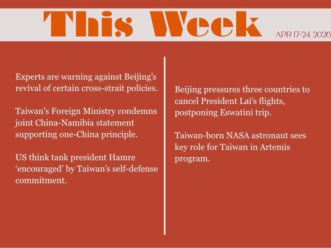 This Week in Taiwan for 25 April, 2026. 