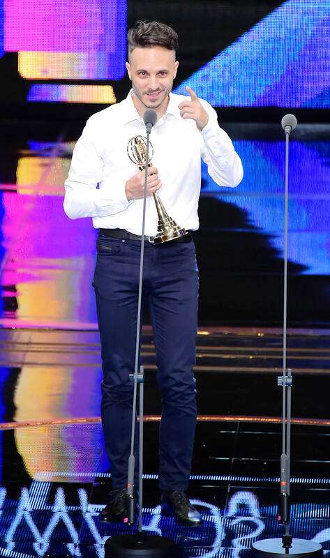 Belgian composer Thomas Foguenne wins the TV Golden Bell Awards on Oct. 8, 2018. (Photo: Hu Shuan-hsiang, Taipei Times)