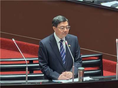 Premier Cho Jung-tai at the Legislative Yuan on April 28. (Photo: Rti)
