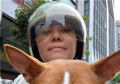On the road with my dog Roux! (Photo: Michelle Chiang)