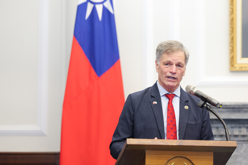 Wyoming Governor Mark Gordon this Tuesday at the Presidential Office. (Photo: CNA)