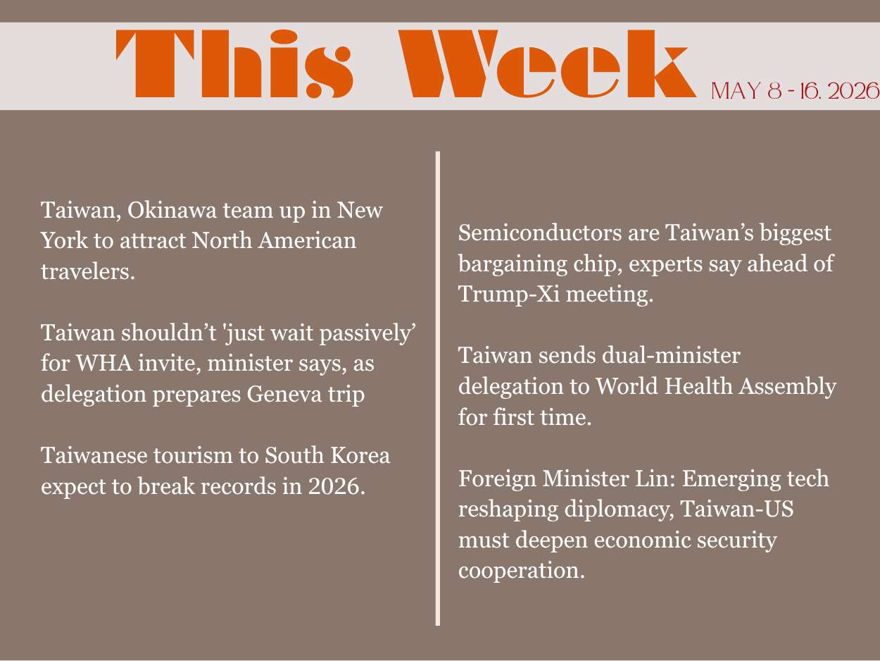 This Week in Taiwan for May 16, 2026.