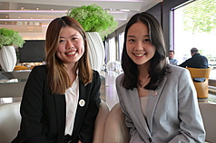 Taiwan Healthcare Youth Alliance Vice-President for Capacity Building Iris Hu (left) said she encountered people who were still unaware of Taiwan’s exclusion from the WHA. (Photo: CNA)