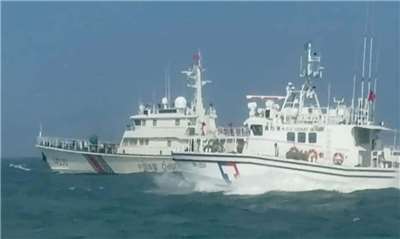 Chinese Coast Guard vessels off Kinmen on May 26. (Photo: Coast Guard Administration)
