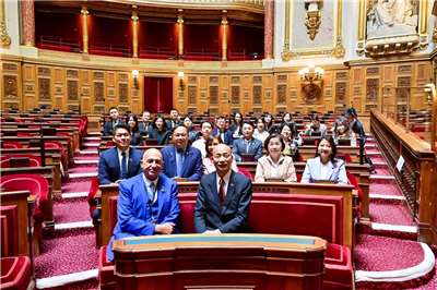 Legislative Speaker Han Kuo-yu during a visit to the French Senate on May 12. (Photo: Legislative Yuan)