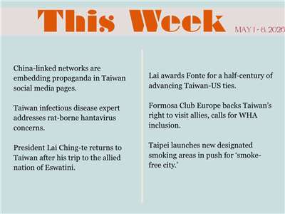 This Week in Taiwan for May 9, 2026. 