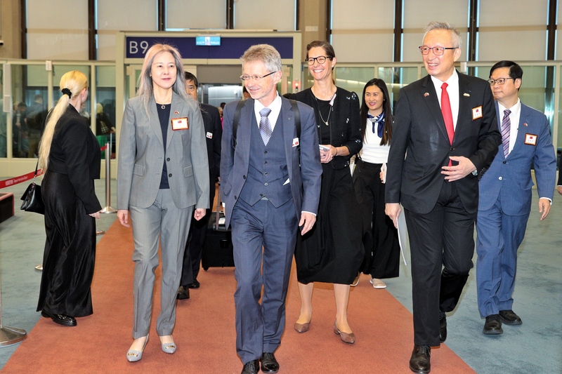 Czech Senate President Miloš Vystrčil at Taoyuan Airport on June 1. (Photo: CNA)