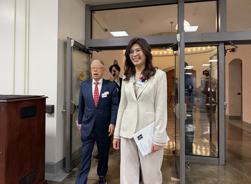 Kuomintang Leader Cheng Li-wen (front) visited Washington, D.C., and met with several U.S. Congressmen on June 10. (Photo: CNA)
